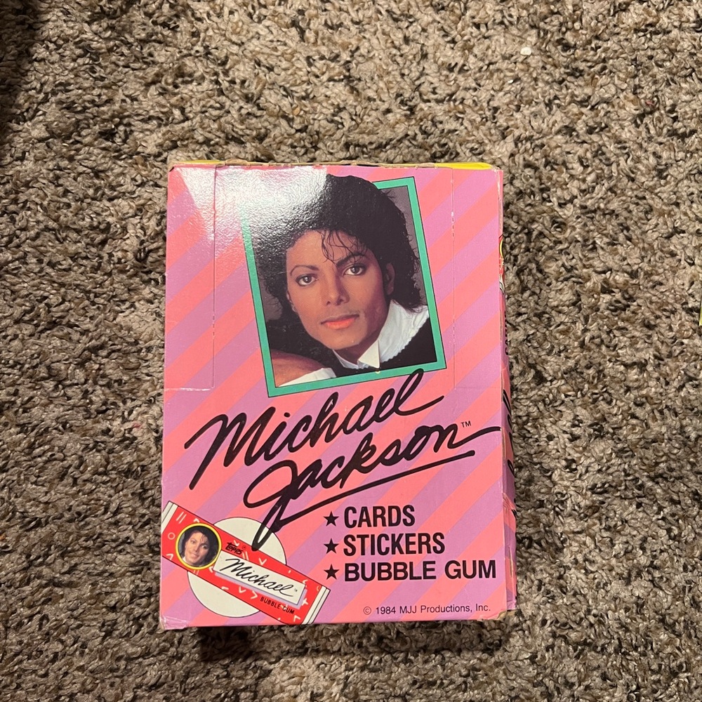 Michael Jackson Cards, Stickers, and Bubble Gum Box